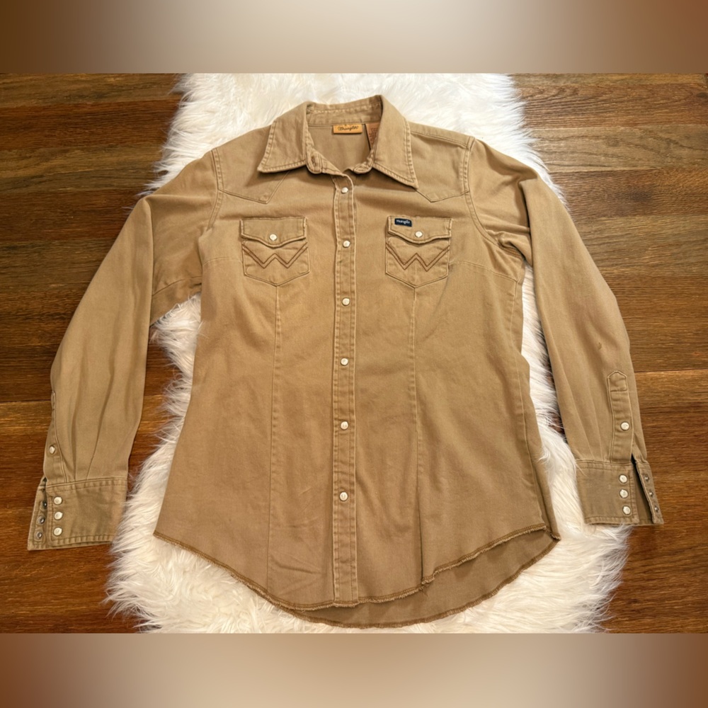 Wrangler Tan Casual Button Down Shirt